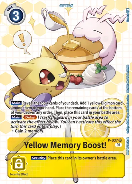 Digimon TCG Card P-037_P1 Yellow Memory Boost!