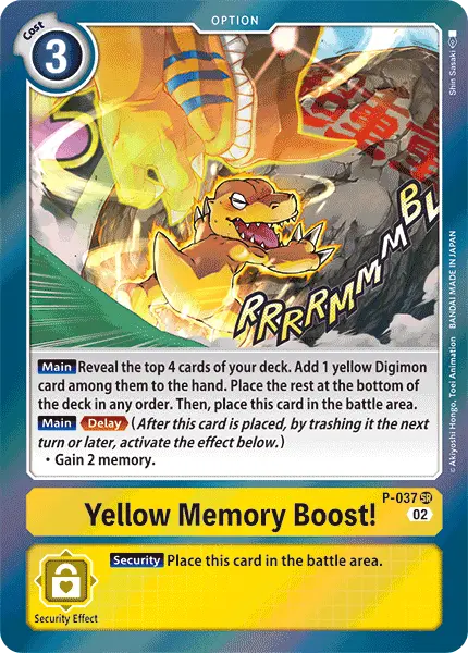 Digimon TCG Card P-037_P4 Yellow Memory Boost!