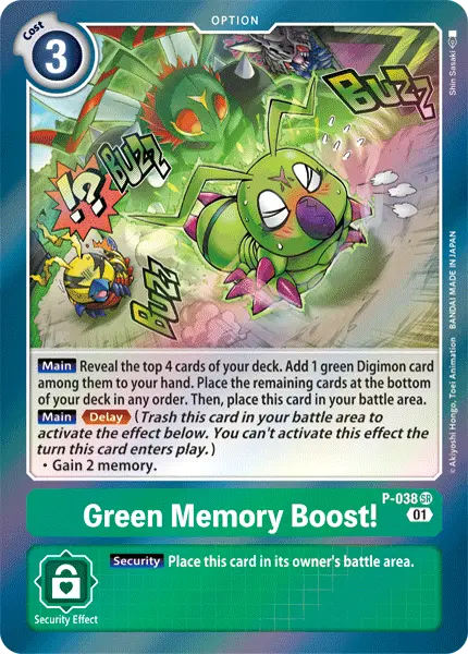 Digimon TCG Card 'P-038' 'Green Memory Boost'