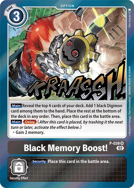 Digimon TCG Card P-039_P4 Black Memory Boost!