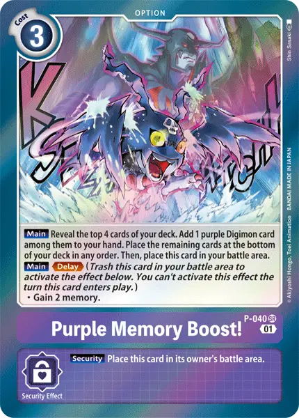 Digimon TCG Card P-040 Purple Memory Boost!