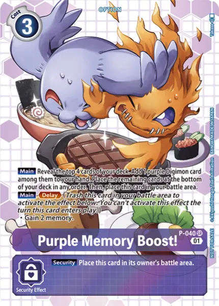 Digimon TCG Card P-040_P1 Purple Memory Boost!