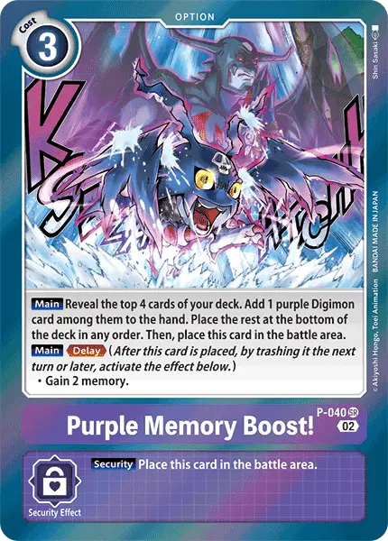 Digimon TCG Card P-040_P4 Purple Memory Boost!