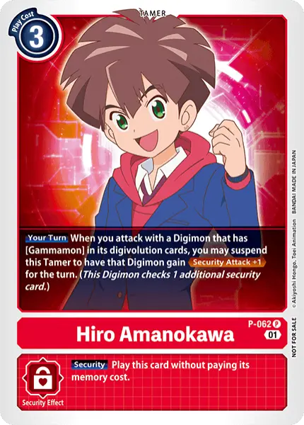 Digimon TCG Card 'P-062' 'Hiro Amanokawa'