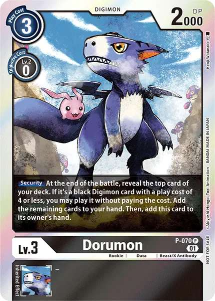 Digimon TCG Card 'P-070' 'Dorumon'