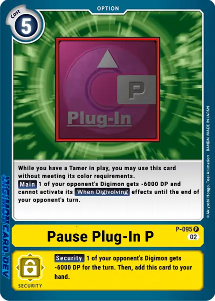 Digimon TCG Card 'P-095' 'Pause Plug-In P'