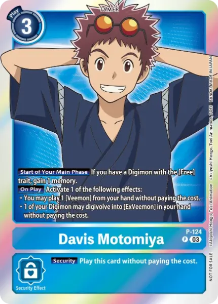 Digimon TCG Card 'P-124' 'Davis Motomiya'