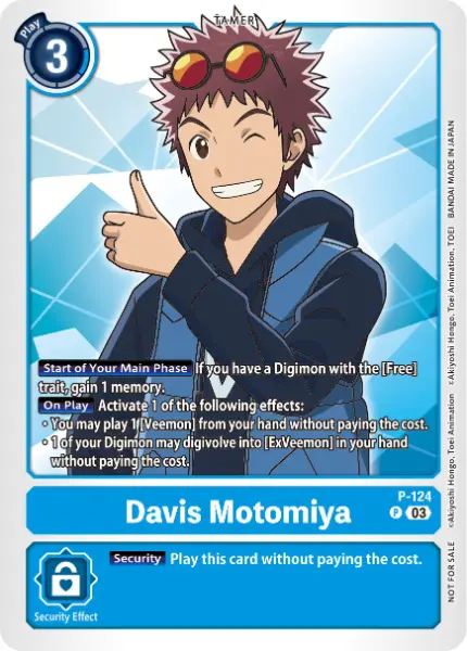 Digimon TCG Card 'P-124_P1' 'Davis Motomiya'