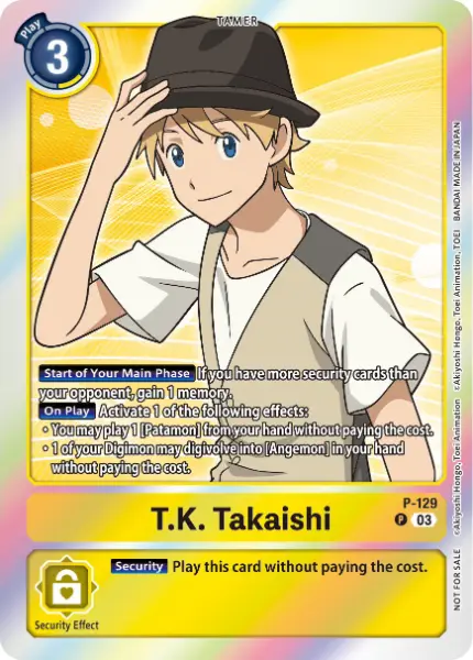 Digimon TCG Card P-129 T.K. Takaishi