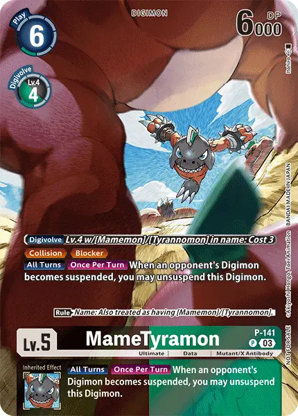 Digimon TCG Card P-141 MameTyramon