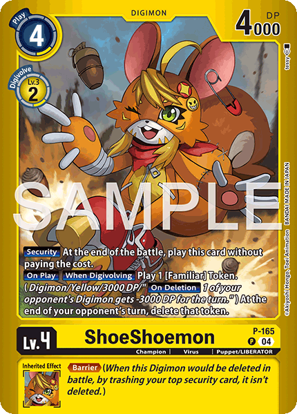 Digimon TCG Card 'P-165_P3' 'ShoeShoemon'