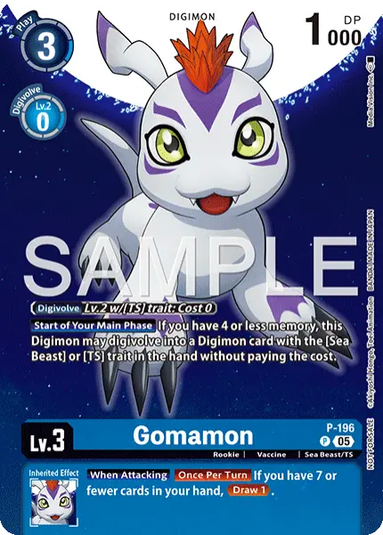 Digimon TCG Card P-196 Gomamon