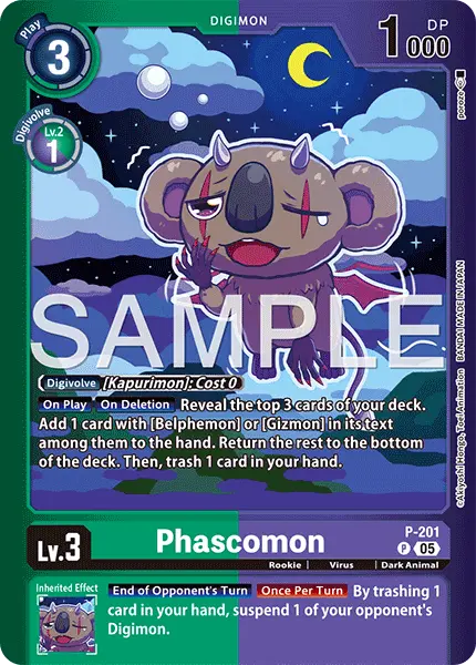 Digimon TCG Card P-201_P2 Phascomon