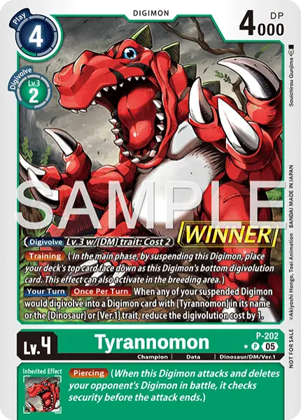 Digimon TCG Card 'P-202_P1' 'Tyrannomon'