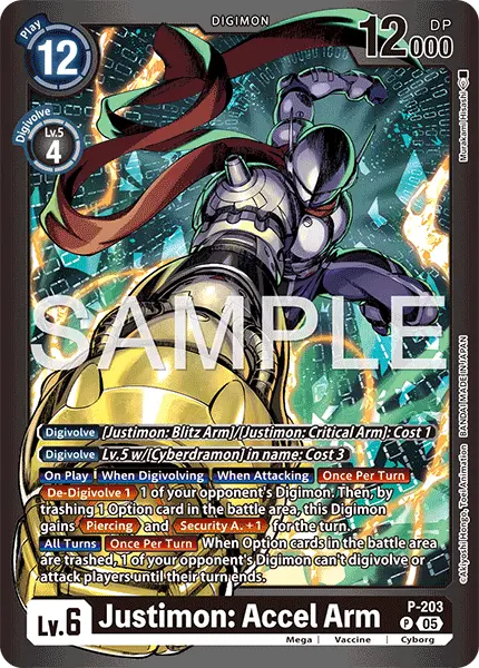 Digimon TCG Card P-203_P2 Justimon: Accel Arm