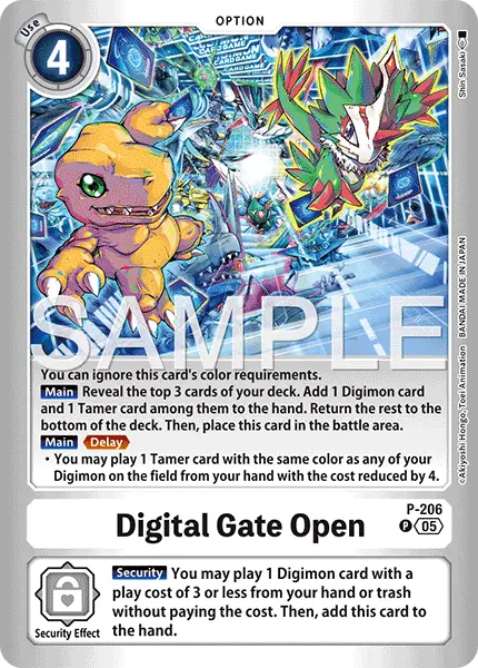 Digimon TCG Card P-206_P3 Digital Gate Open