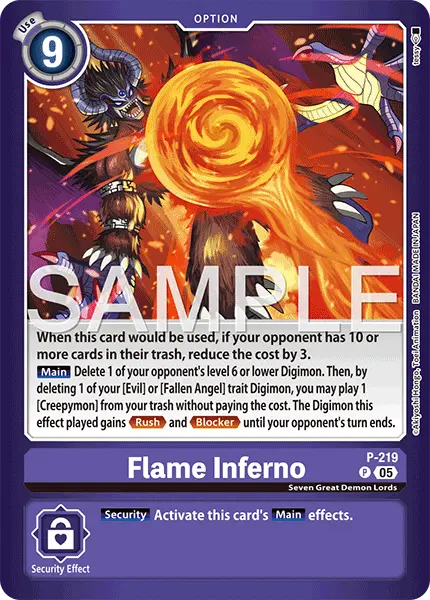 Digimon TCG Card P-219_P2 Flame Inferno