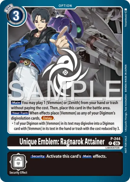 Digimon TCG Card 'P-244' 'Unique Emblem: Ragnarok Attainer'