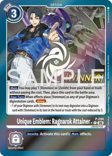 Digimon TCG Card 'P-244_P1' 'Unique Emblem: Ragnarok Attainer'