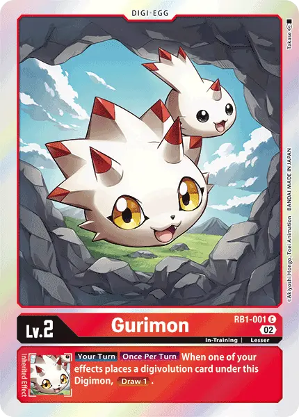 Digimon TCG Card 'RB1-001' 'Gurimon'