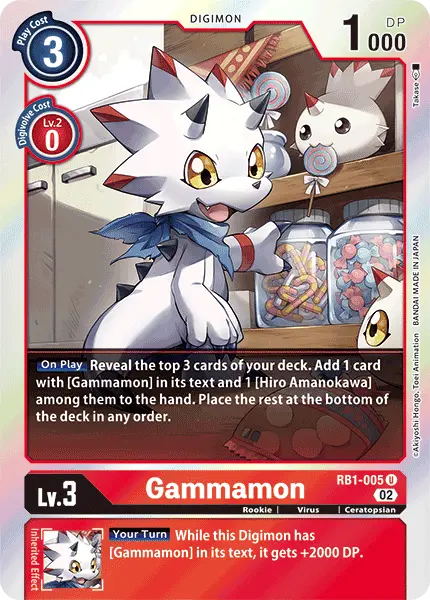 Digimon TCG Card 'RB1-005' 'Gammamon'