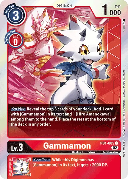 Digimon TCG Card RB1-005_P1 Gammamon