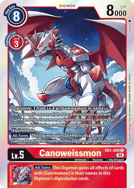 Digimon TCG Card RB1-009 Canoweissmon