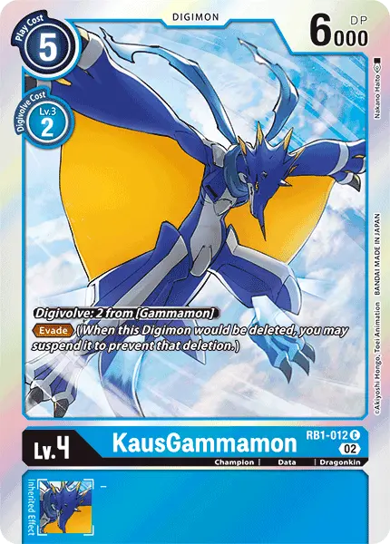 Digimon TCG Card RB1-012 KausGammamon