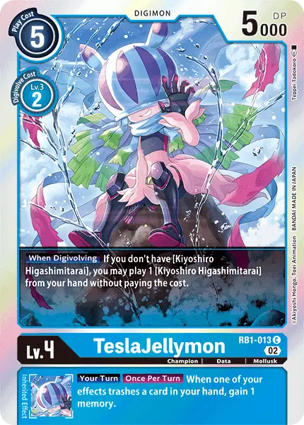 Digimon TCG Card 'RB1-013' 'TeslaJellymon'