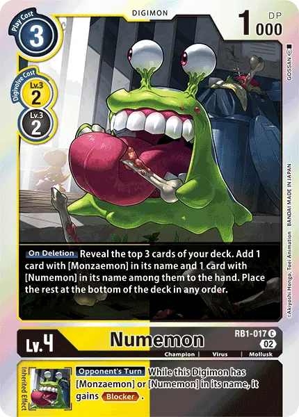 Digimon TCG Card RB1-017 Numemon