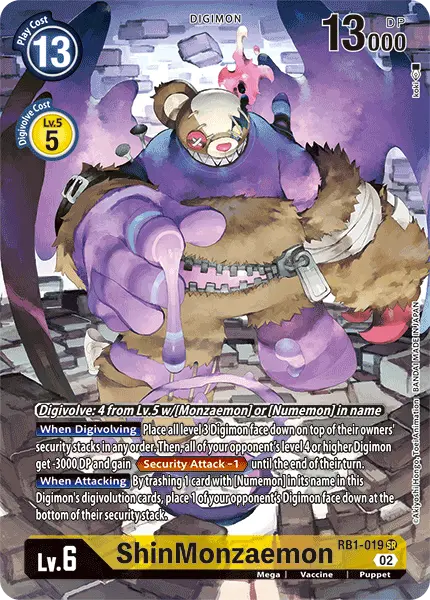 Digimon TCG Card 'RB1-019_P1' 'ShinMonzaemon'