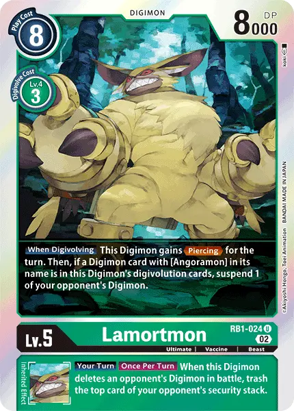 Digimon TCG Card RB1-024 Lamortmon