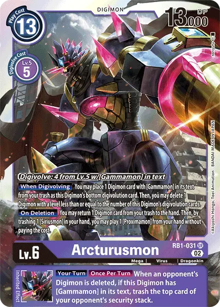 Digimon TCG Card 'RB1-031' 'Arcturusmon'