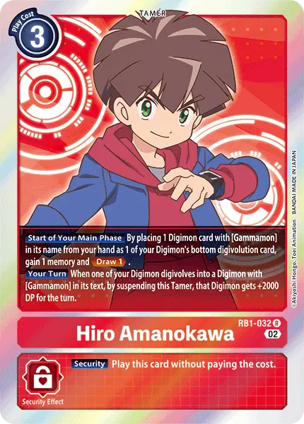 Digimon TCG Card 'RB1-032' 'Hiro Amanokawa'