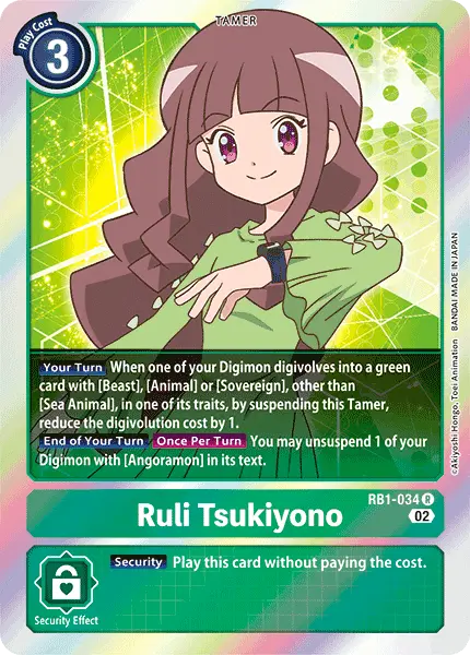 Digimon TCG Card 'RB1-034' 'Ruli Tsukiyono'