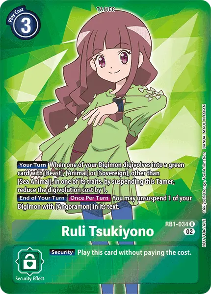 Digimon TCG Card RB1-034_P1 Ruli Tsukiyono