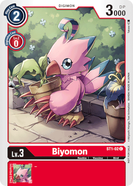 Digimon TCG Card 'ST1-002_P2' 'Biyomon'