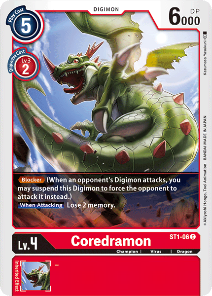 Digimon TCG Card ST1-06 Coredramon