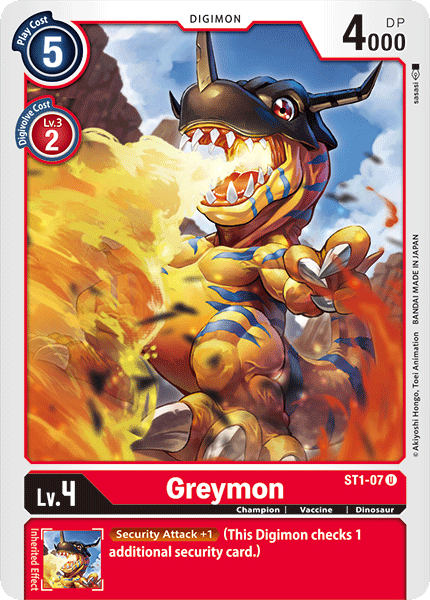 Digimon TCG Card ST1-07 Greymon