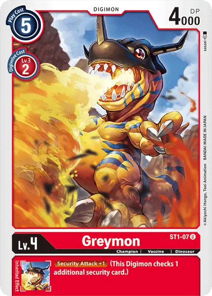 Digimon TCG Card 'ST1-007' 'Greymon'