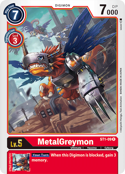 Digimon TCG Card ST1-09 Metal Greymon