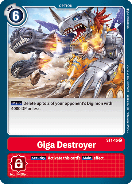 Digimon TCG Card 'ST1-015' 'Giga Destroyer'
