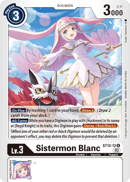 Digimon TCG Card ST12-12 Sistermon Blanc