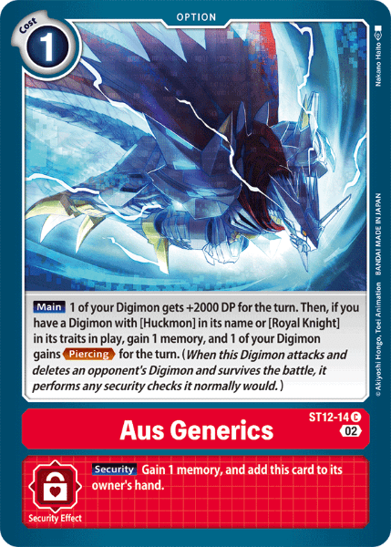 Digimon TCG Card ST12-14 Aus Generics