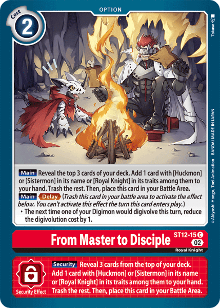 Digimon TCG Card 'ST12-015' 'From Master to Disciple'