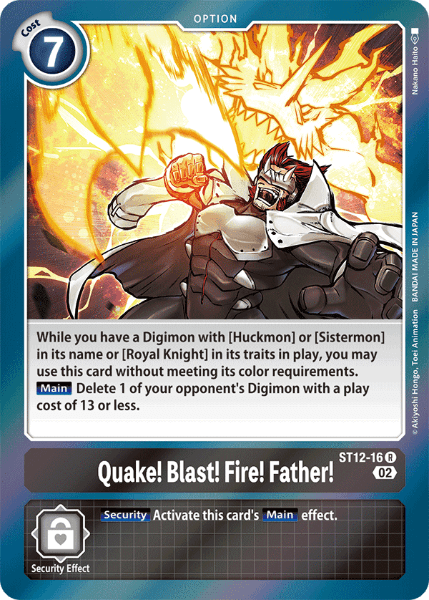 Digimon TCG Card 'ST12-016' 'Quak! Blast! Fire! Father!'