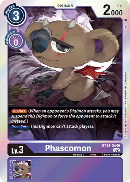 Digimon TCG Card 'ST14-004' 'Phascomon'