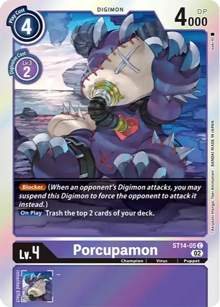 Digimon TCG Card ST14-05 Porcupamon