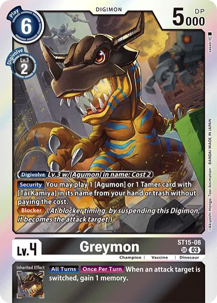 Digimon TCG Card ST15-08 Greymon