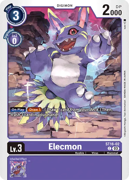 Digimon TCG Card 'ST16-002' 'Elecmon'